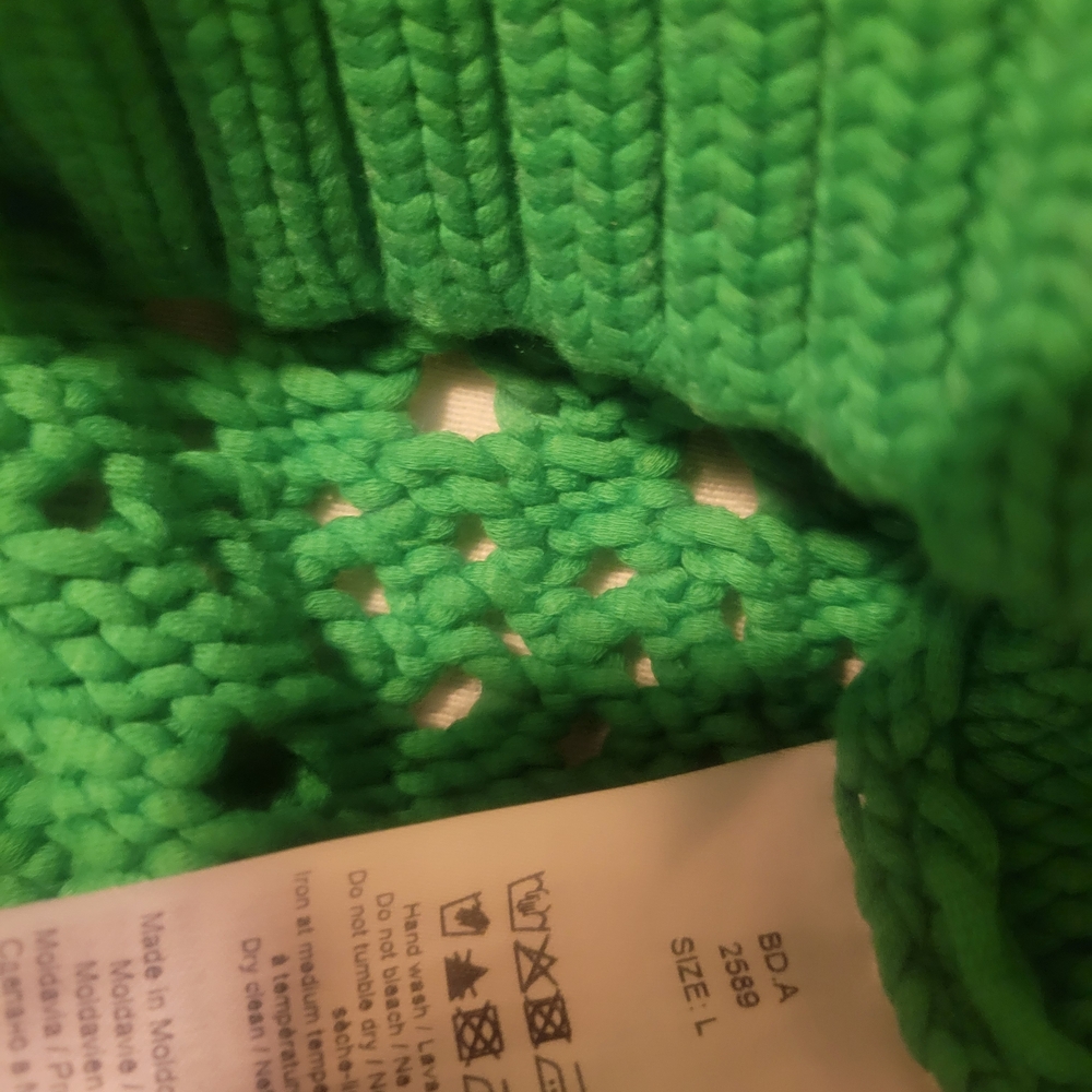 Ganni Green Sleeveless Knit Top with Yellow Logo - Picture 2 of 2